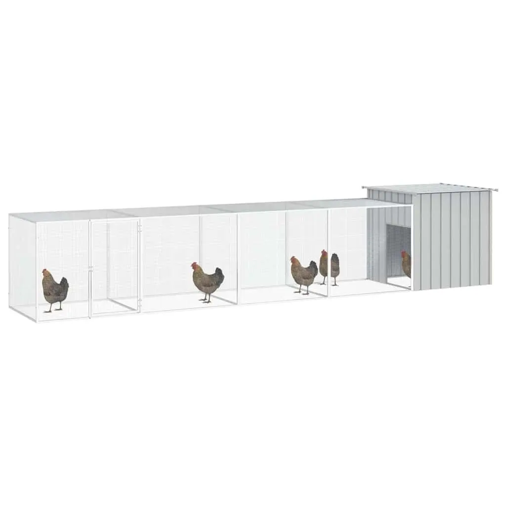 Chicken Cage Galvanised Steel Outdoor Habitat with Extension Large