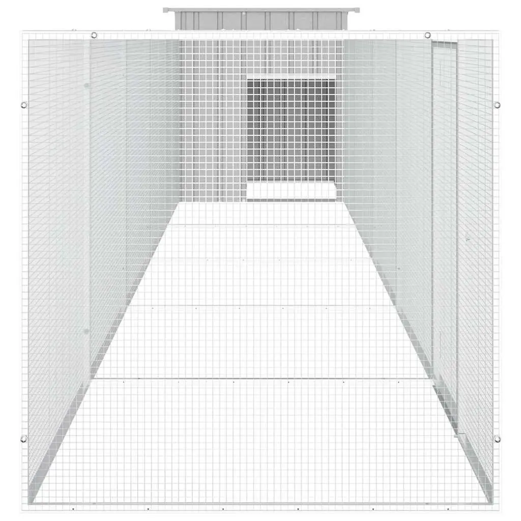 Chicken Cage Grey Galvanised Steel Outdoor Small Animal Habitat Run Coop
