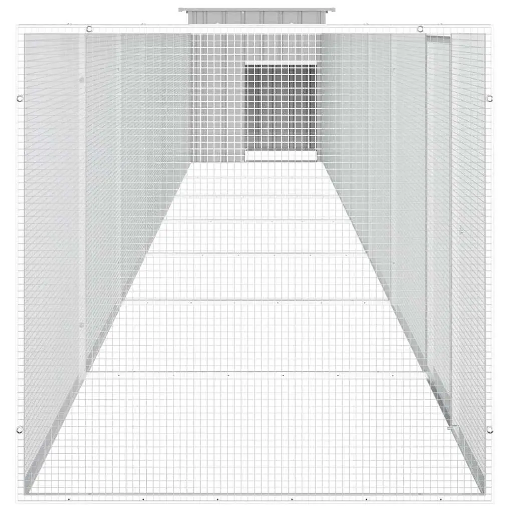 Chicken Cage Galvanised Steel Grey 800x91x100cm with Extension for Small Animals
