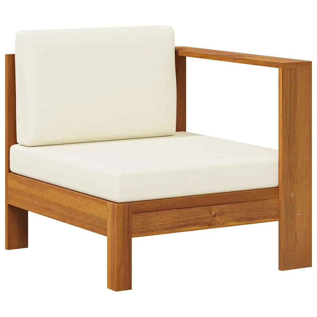 Outdoor Middle Sofa Section with Armrest Cream Garden Lounge Seating Unit