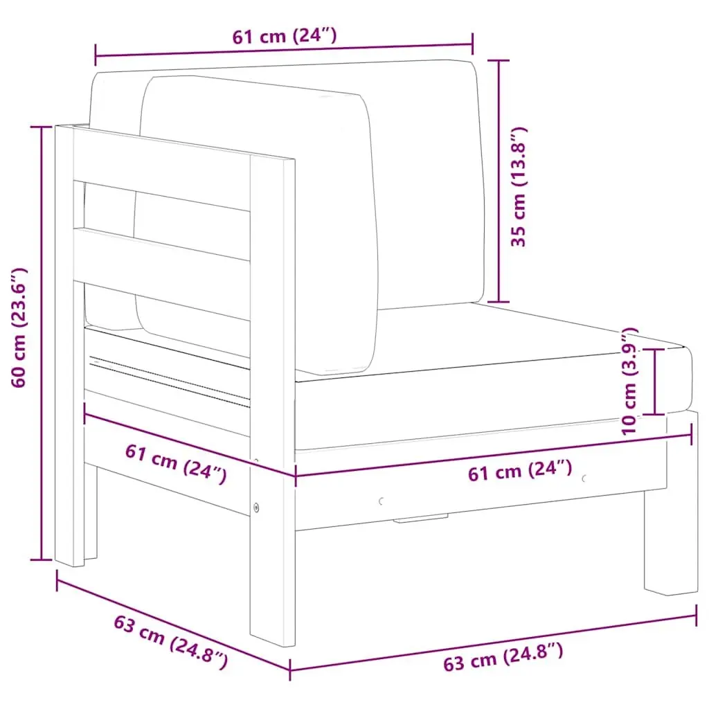 Outdoor Corner Sofa Solid Acacia Wood with Cream Cushions