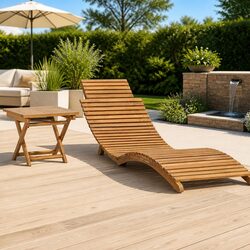Your New Folding Sun Lounger with Table Awaits!