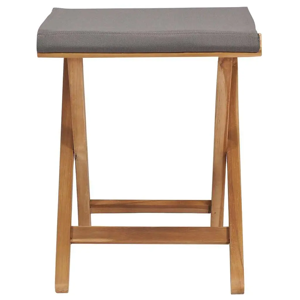 Folding Chairs Solid Wood Fabric Seat Outdoor Garden Patio 2 Piece
