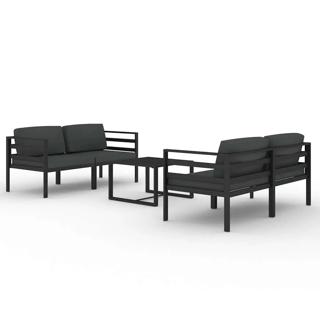 5 Piece Anthracite Outdoor Furniture Modular Lounge Set for Garden Patio