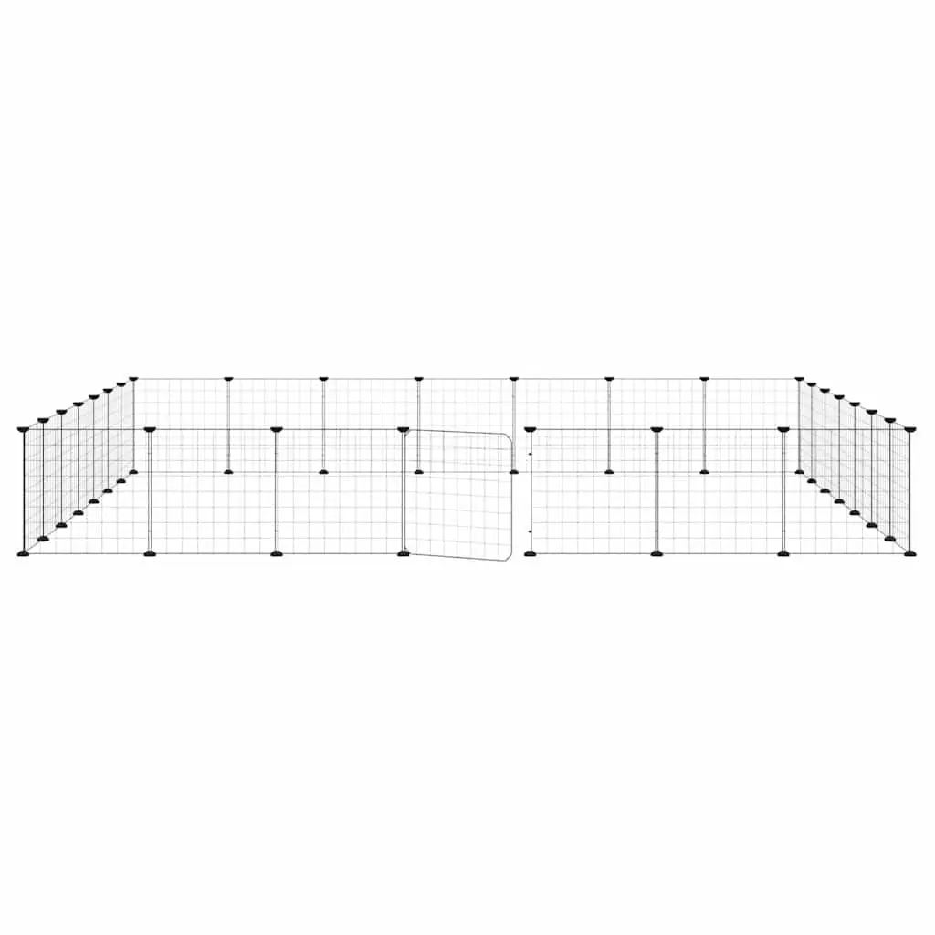 28 Panel Small Animal Pet Cage Enclosure Black 35x35cm