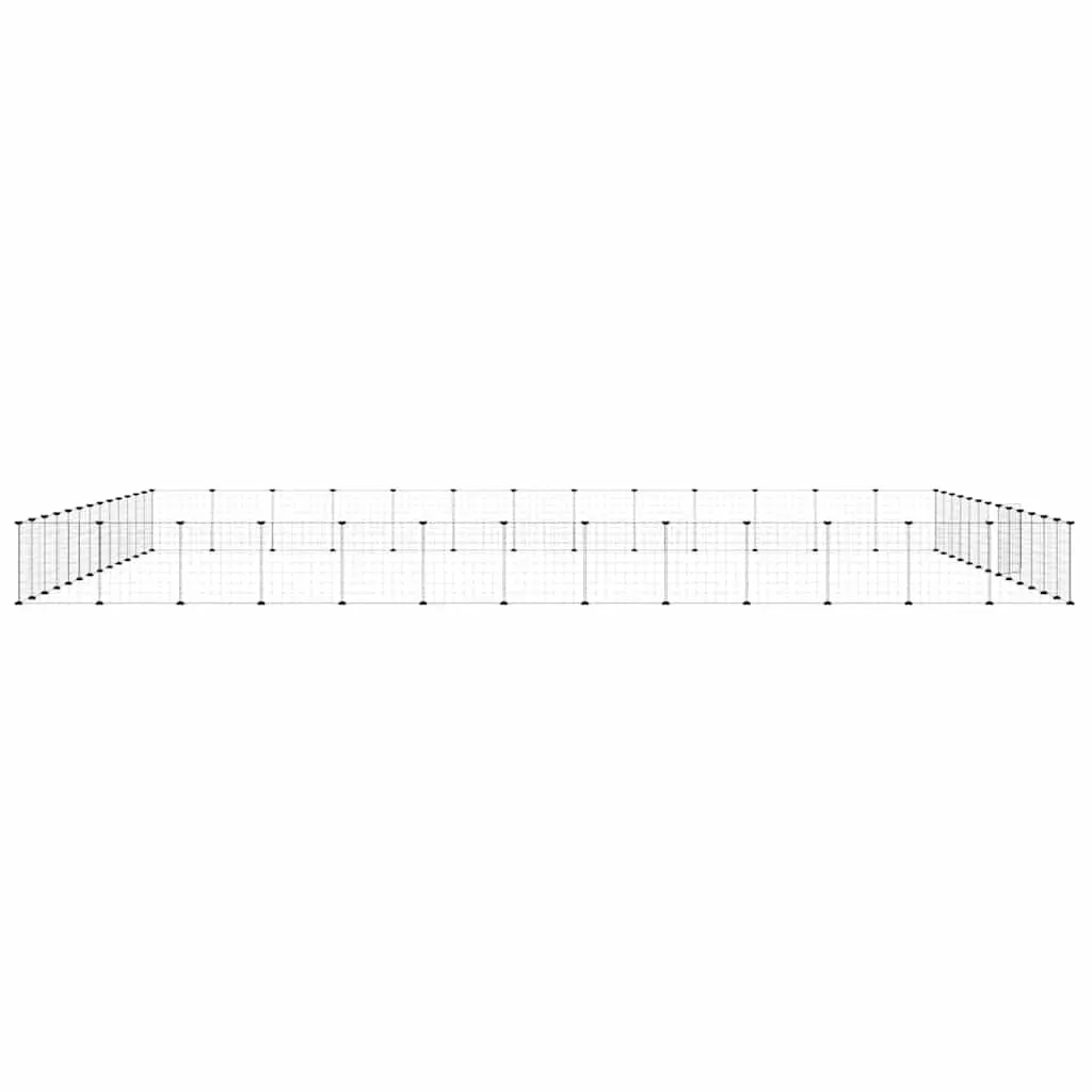 52-Panel Pet Cage with Door Black 35x35 cm Modular Small Animal Habitat