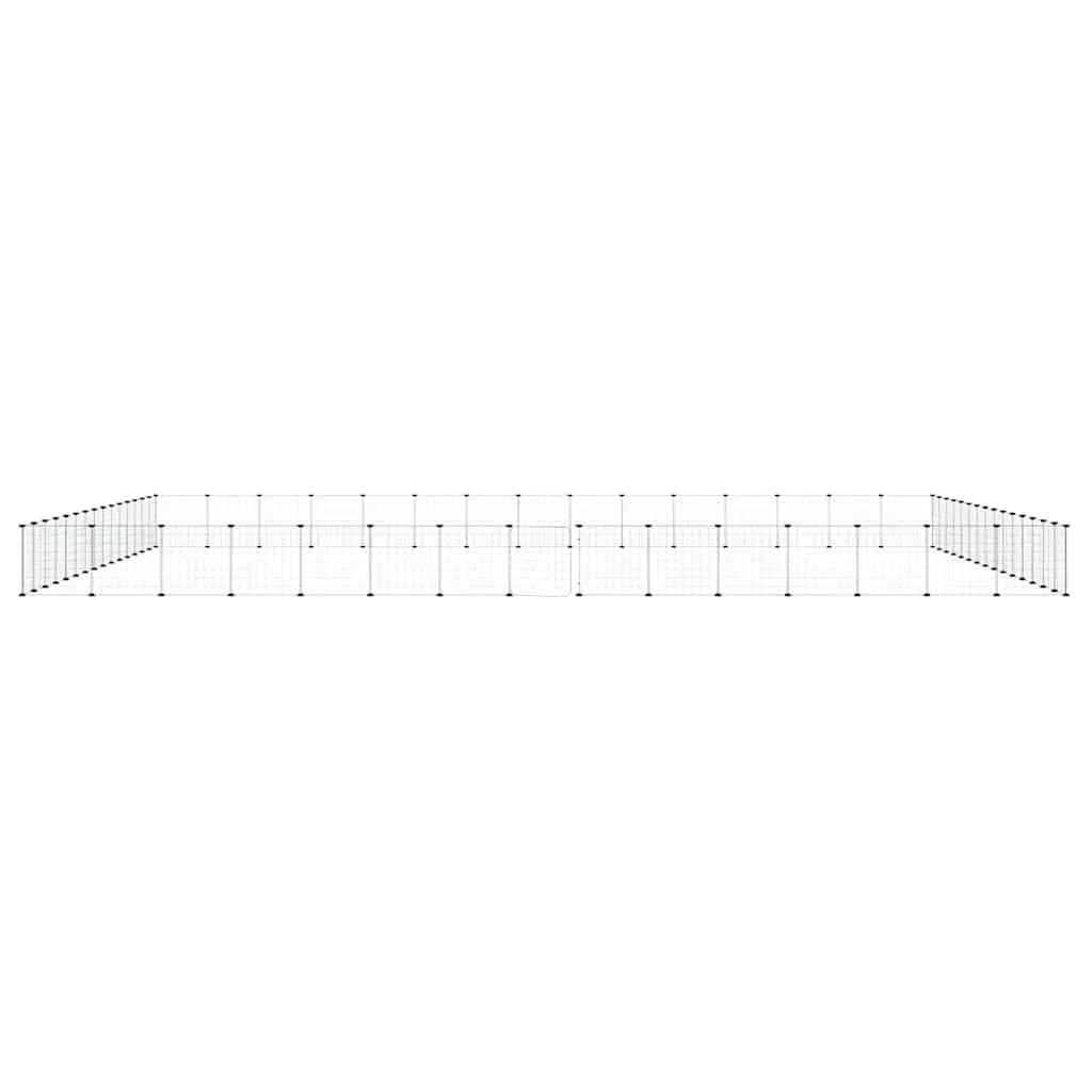 Small Animal Pet Cage Modular 60 Panel Enclosure with Door Black 35x35cm