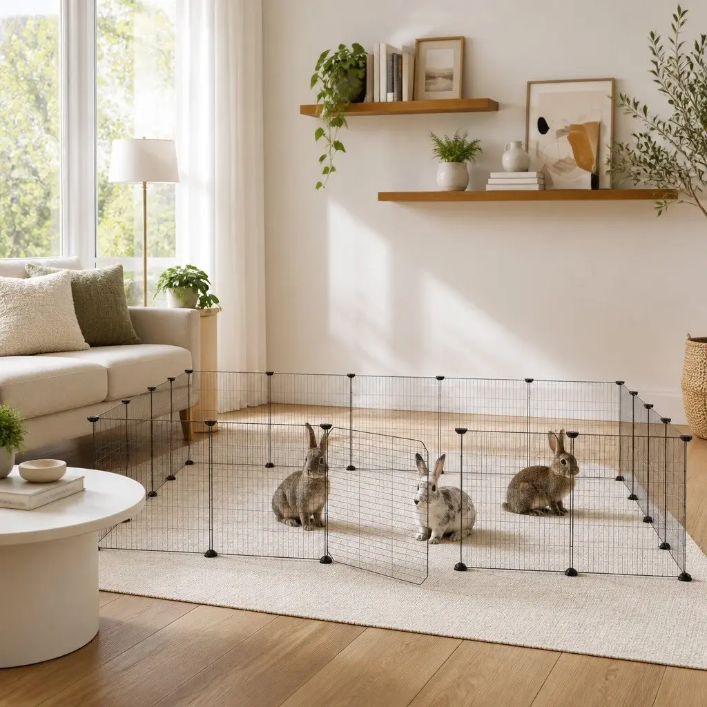 20 Panel Pet Cage Modular Black 35x35 cm