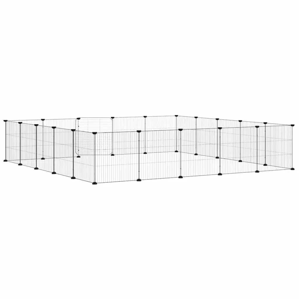 20 Panel Pet Cage Modular Black 35x35 cm