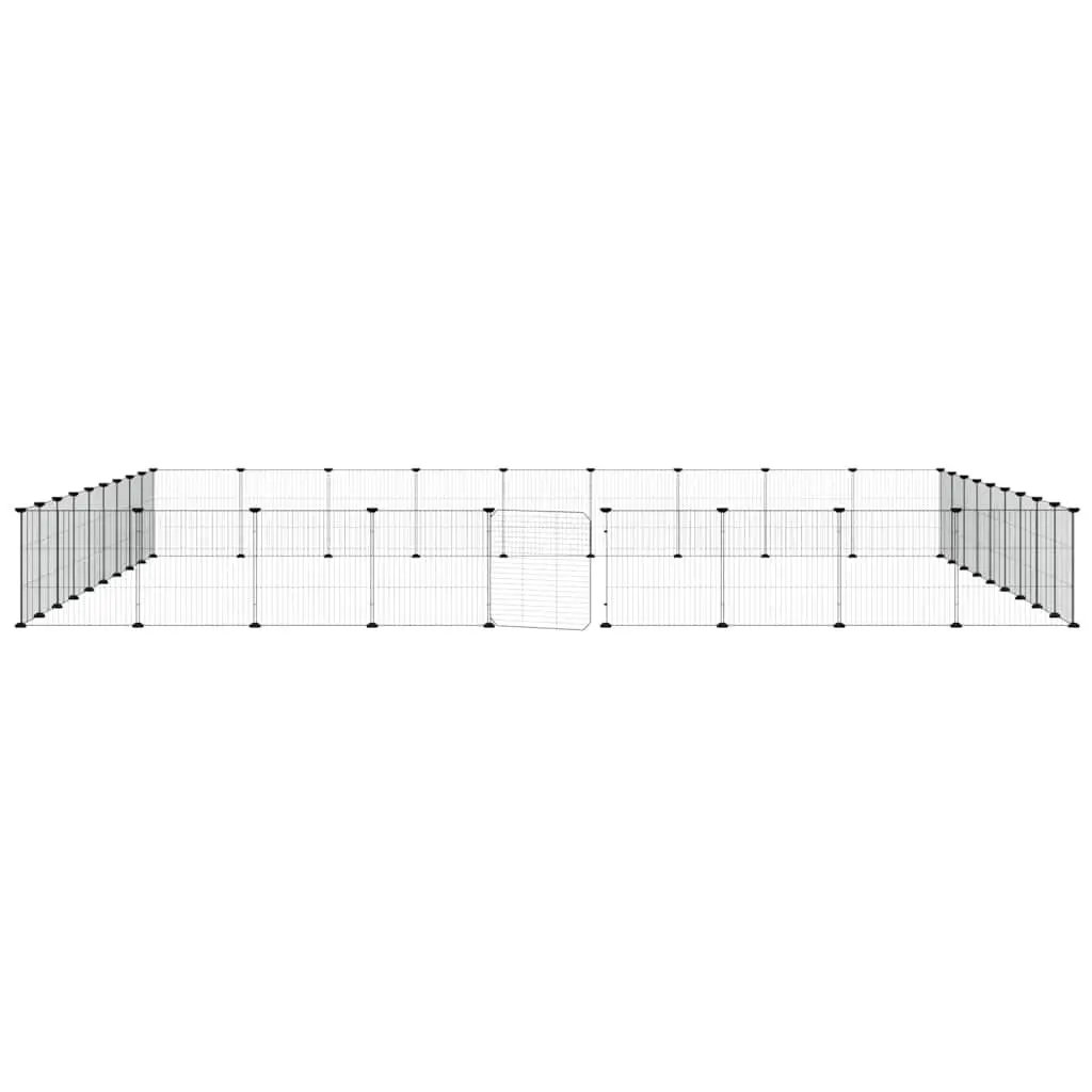 36 Panel Pet Cage with Door Black 35x35cm