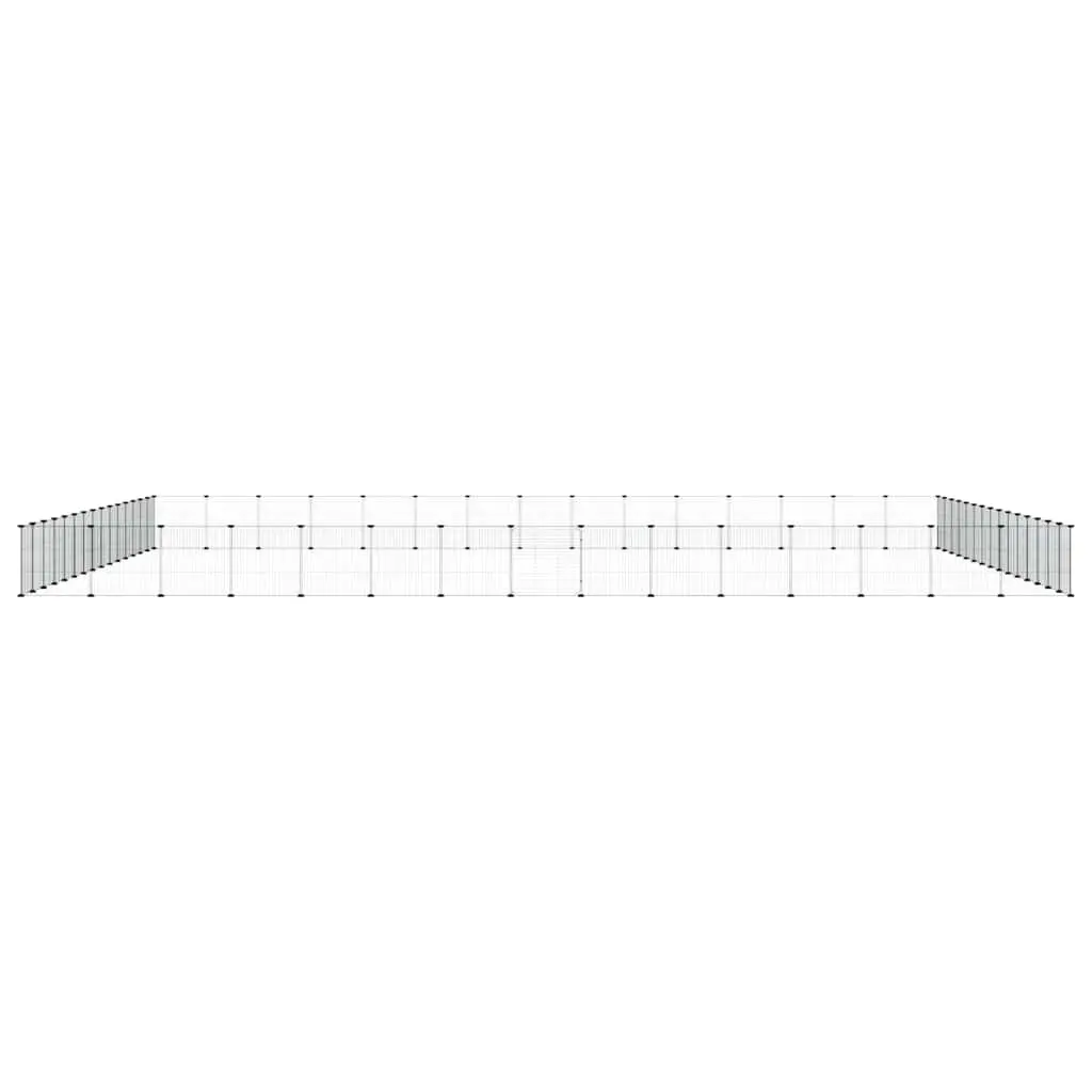 60 Panel Pet Cage with Door Black 35x35cm Small Animal Habitat Enclosure