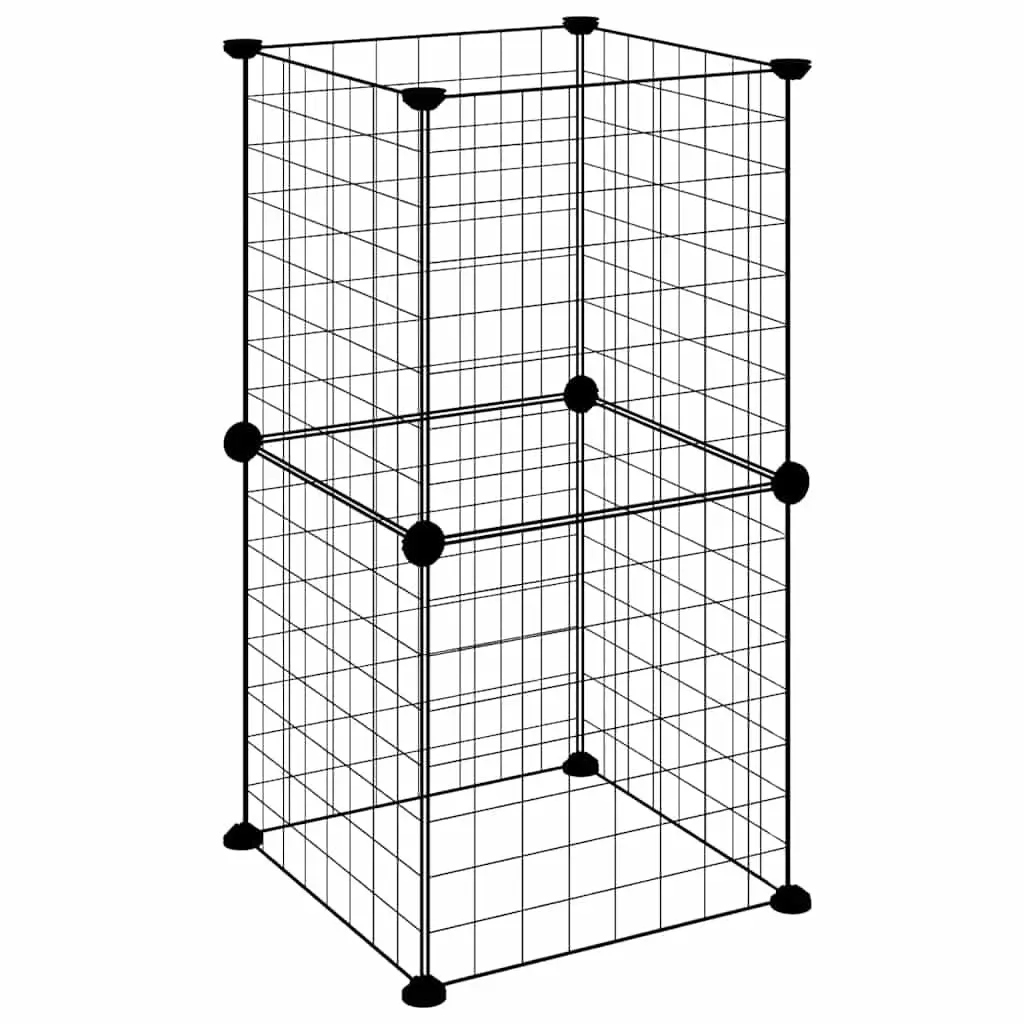 8 Panel Small Animal Pet Cage Black Enclosure Exercise Playpen Indoor Habitat