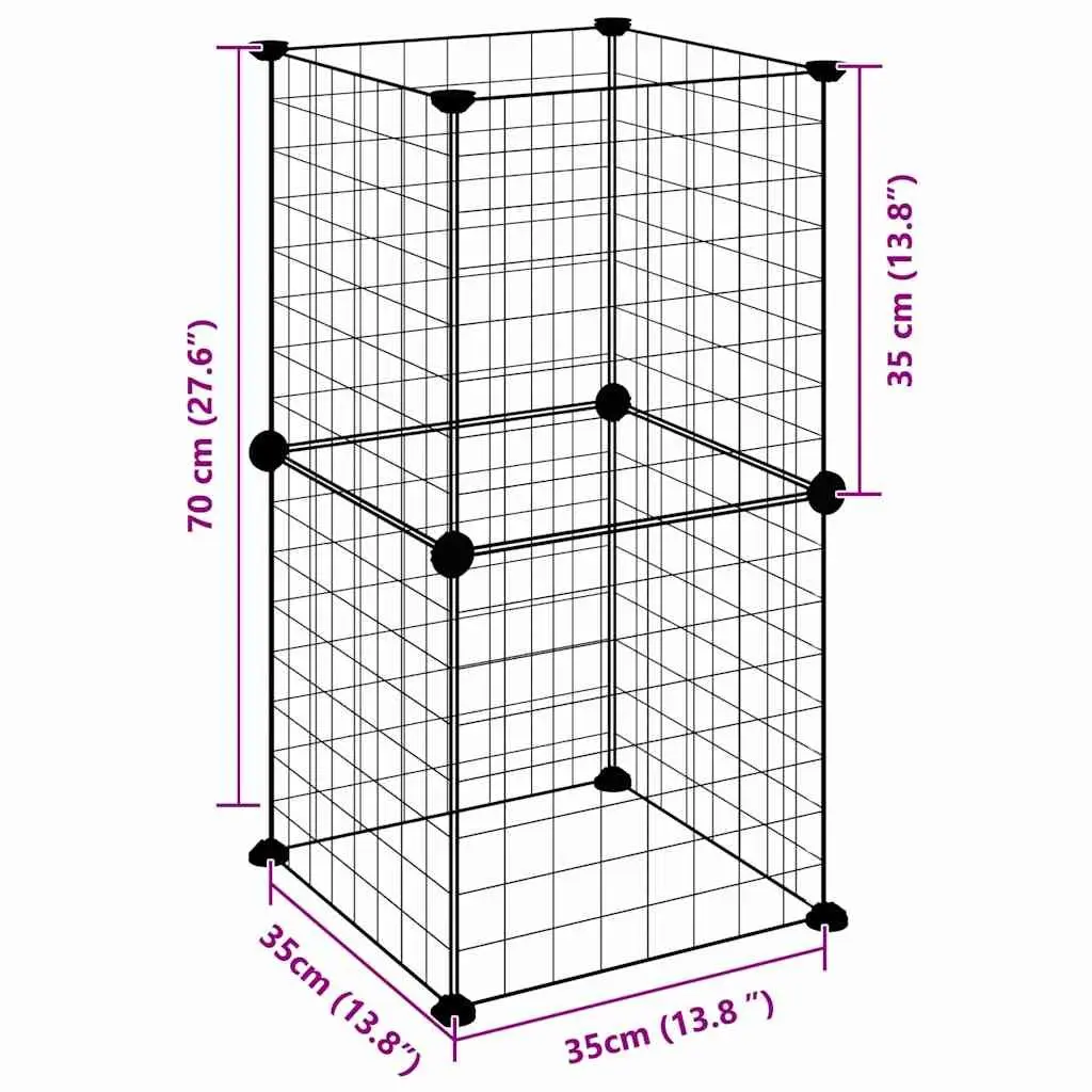 8 Panel Small Animal Pet Cage Black Enclosure Exercise Playpen Indoor Habitat