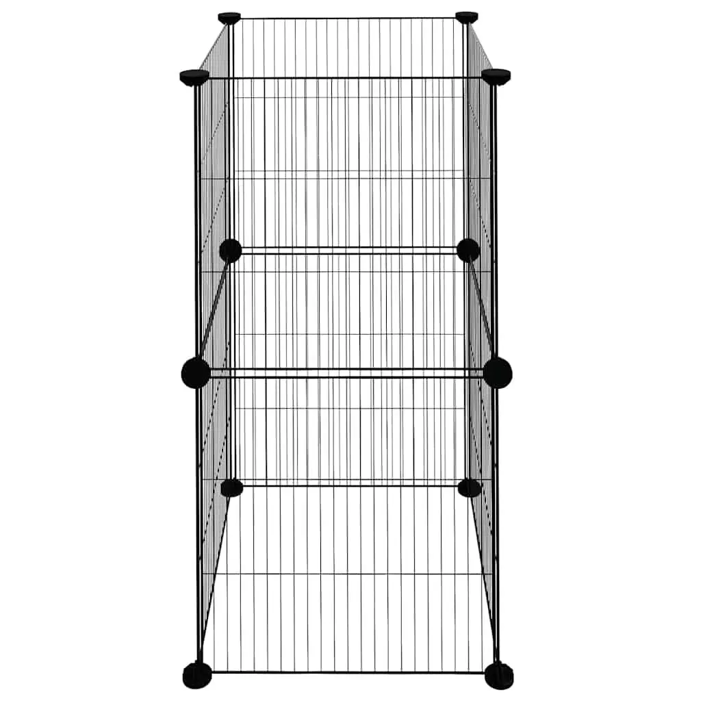 Small Animal Pet Cage Enclosure 8 Panel Configurable Black Steel