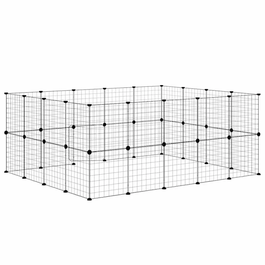 36-Panel Pet Cage Enclosure with Door 175x140x70 cm DIY Animal Playpen Fence