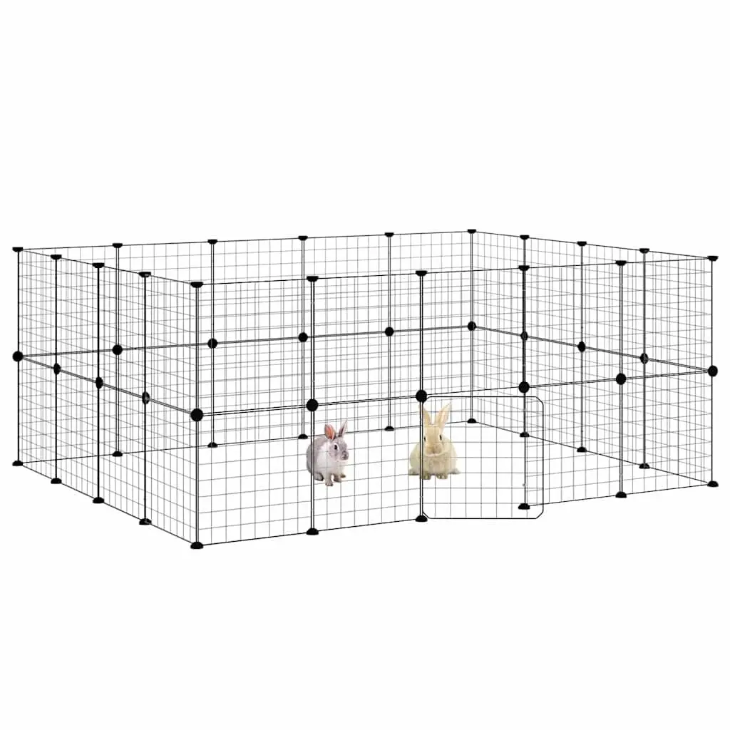 36-Panel Pet Cage Enclosure with Door 175x140x70 cm DIY Animal Playpen Fence