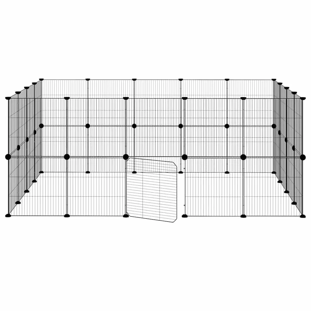 36 Panel Pet Cage DIY Enclosure Black Steel 175x140x70 cm