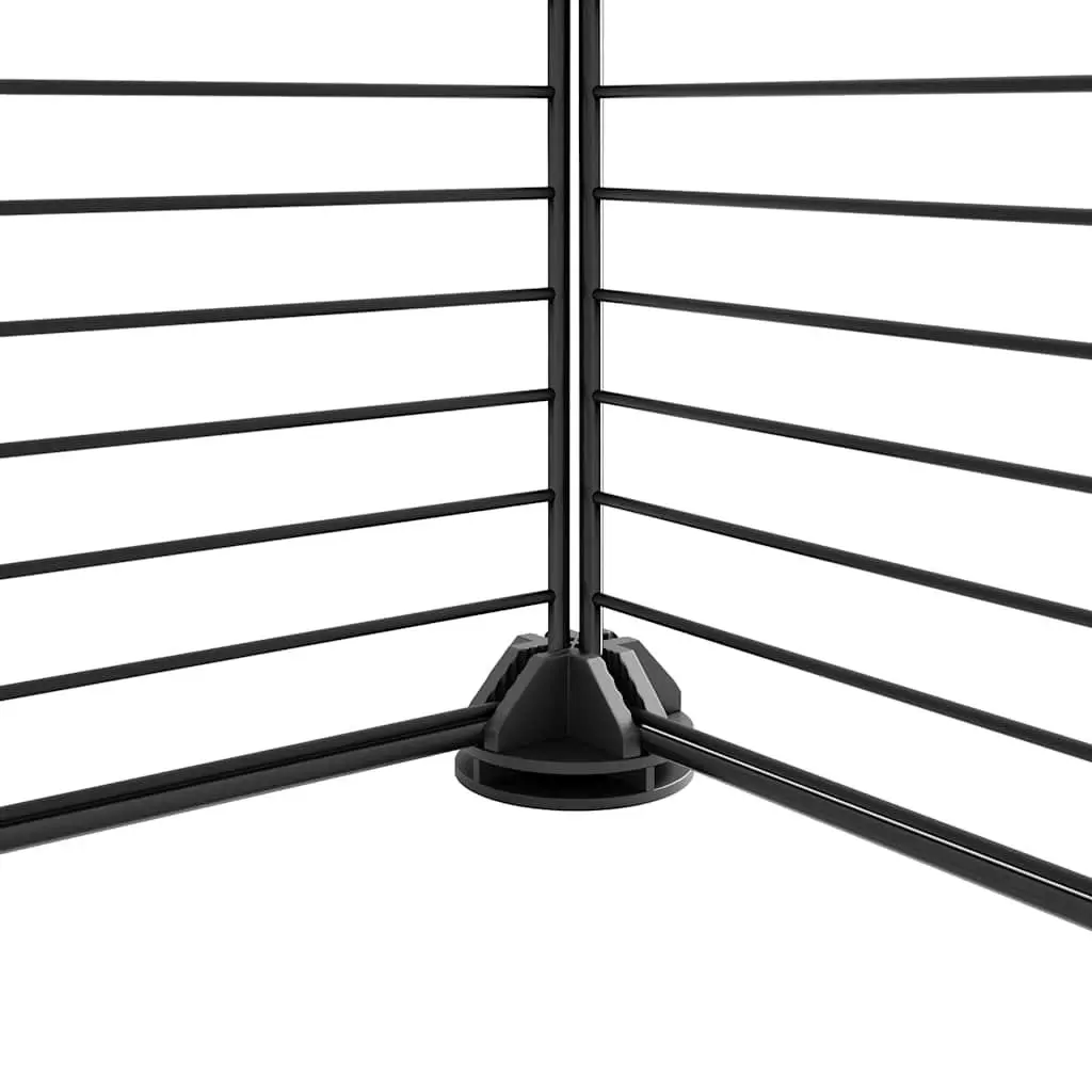 36 Panel Pet Cage DIY Enclosure Black Steel 175x140x70 cm