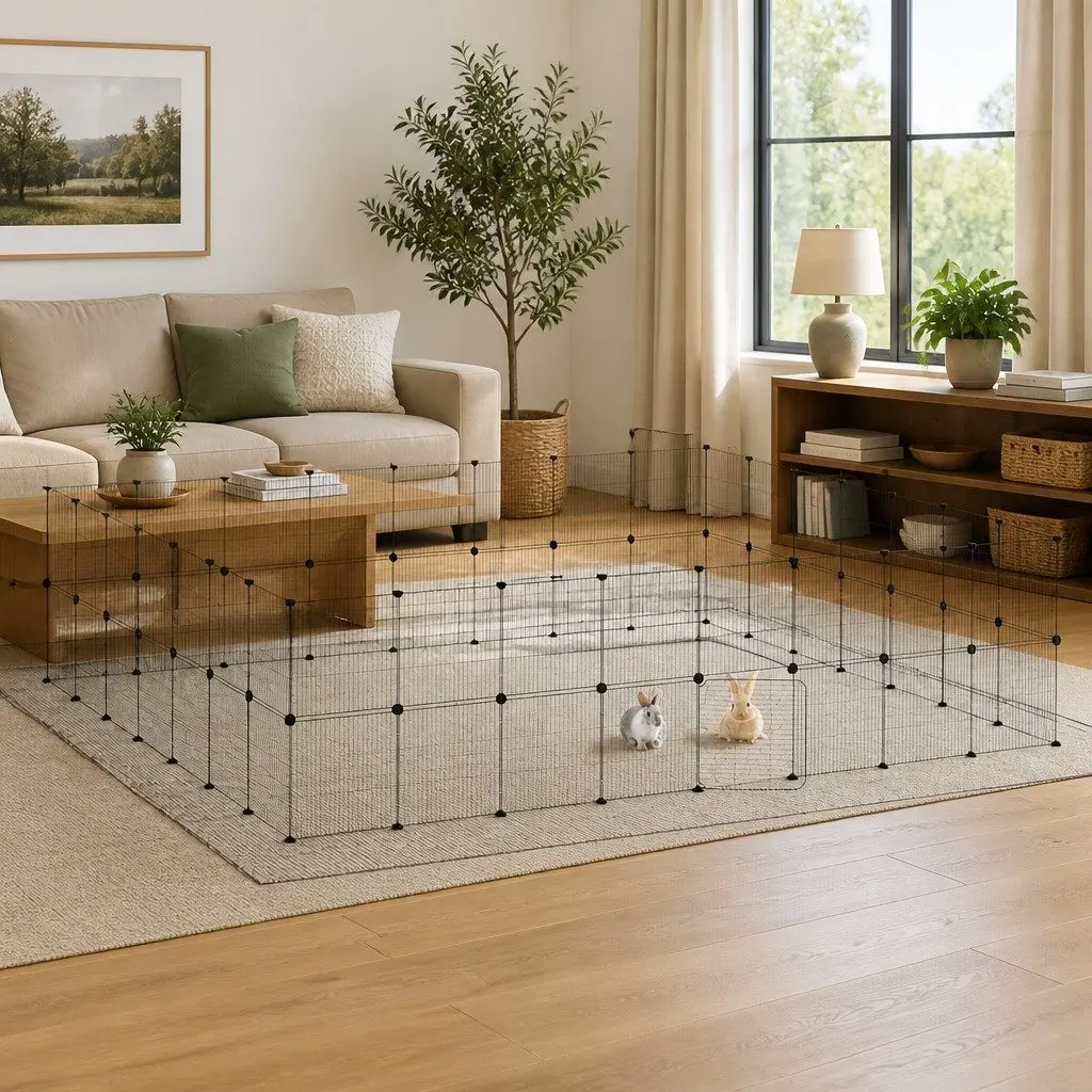 Pet Cage DIY Modular 60 Panel Black 280x245x70 cm