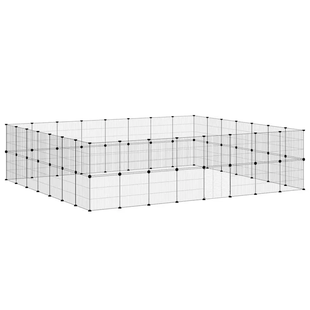 Pet Cage DIY Modular 60 Panel Black 280x245x70 cm