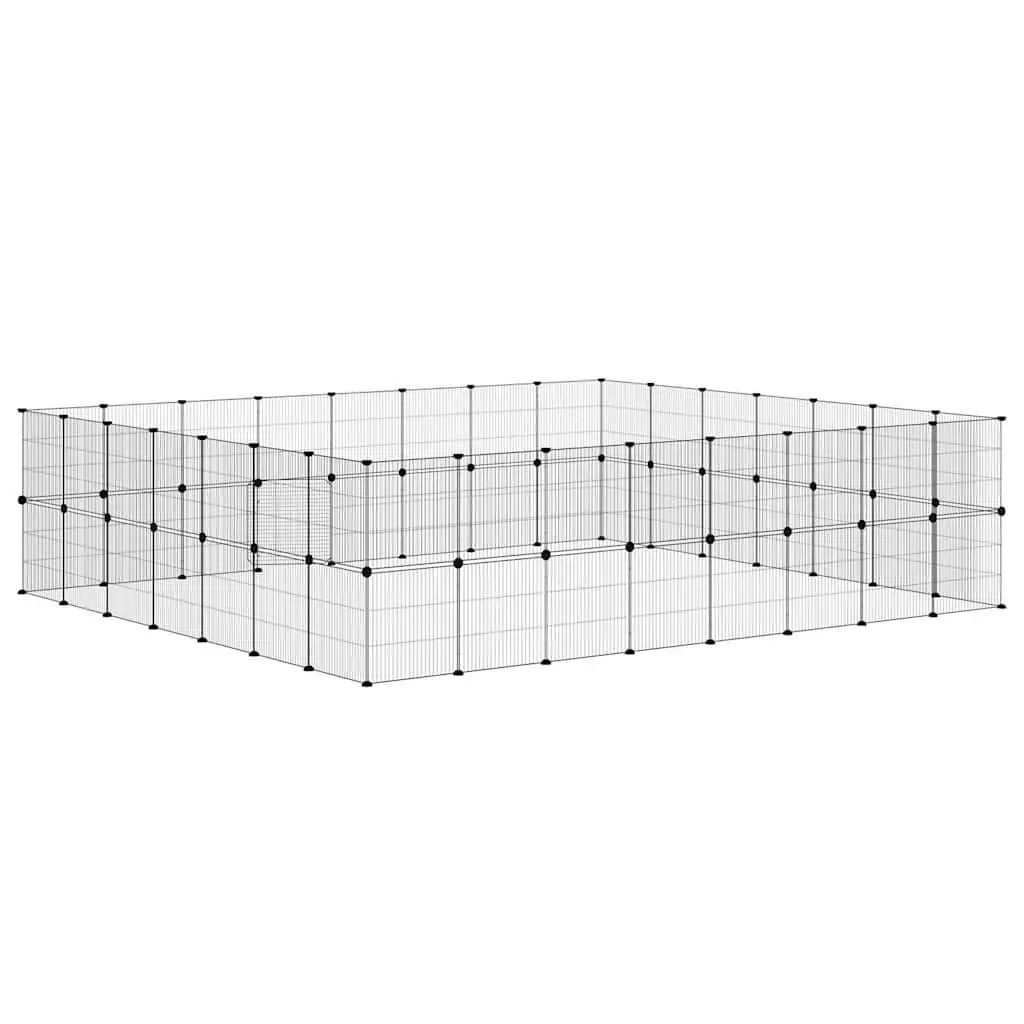 Pet Cage DIY Modular 60 Panel Black 280x245x70 cm