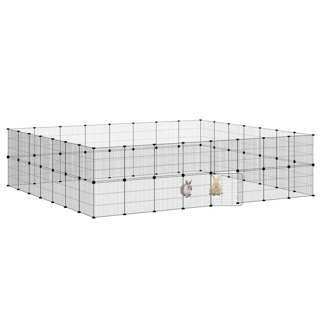 Pet Cage DIY Modular 60 Panel Black 280x245x70 cm