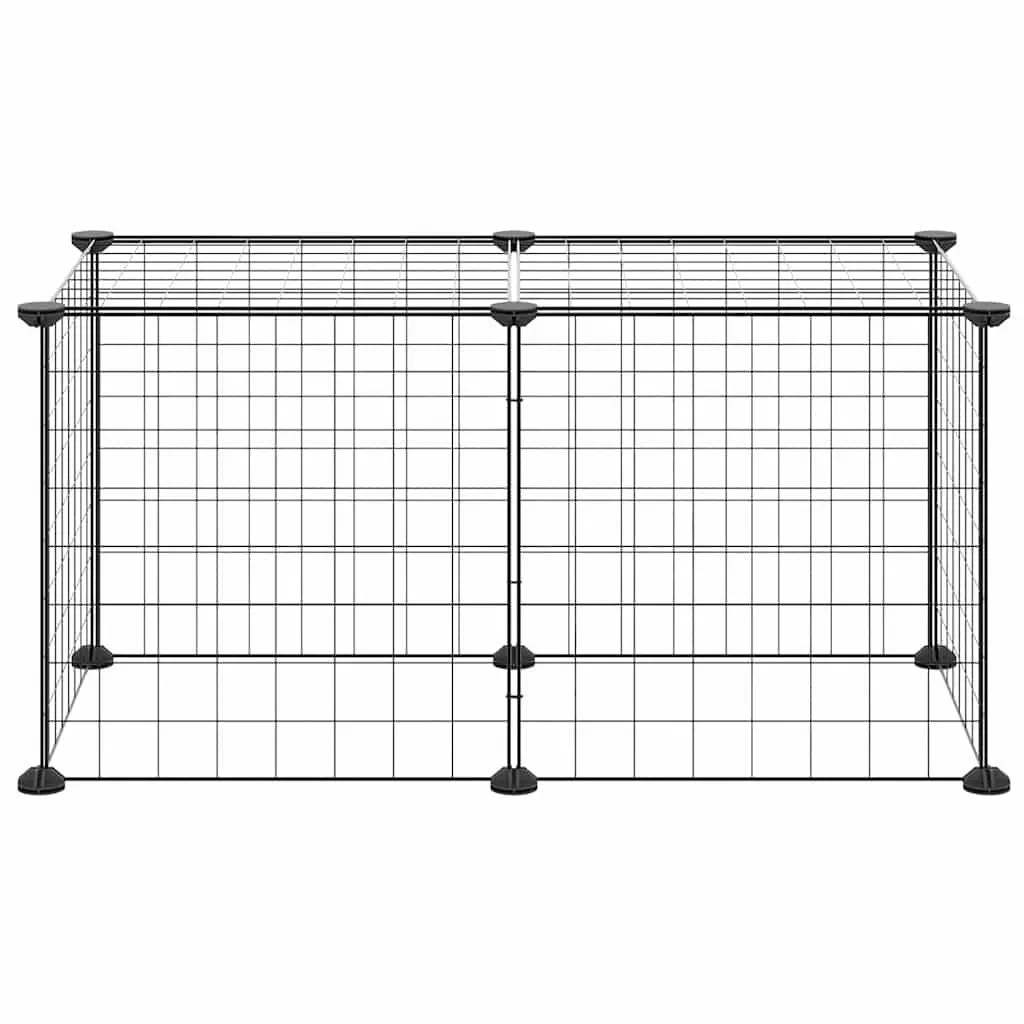 8-Panel Pet Cage Enclosure Small Animal Playpen Exercise Pen Black 35x35 cm