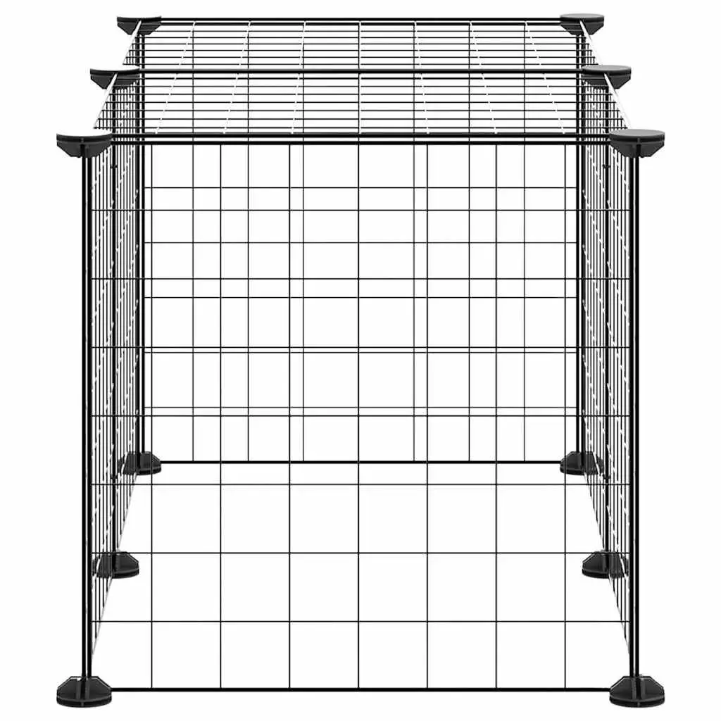 8-Panel Pet Cage Enclosure Small Animal Playpen Exercise Pen Black 35x35 cm