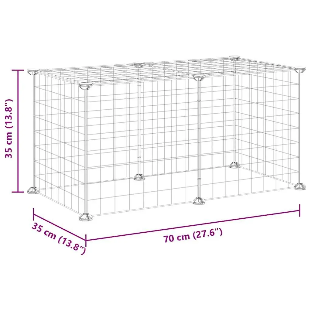 8-Panel Pet Cage Enclosure Small Animal Playpen Exercise Pen Black 35x35 cm