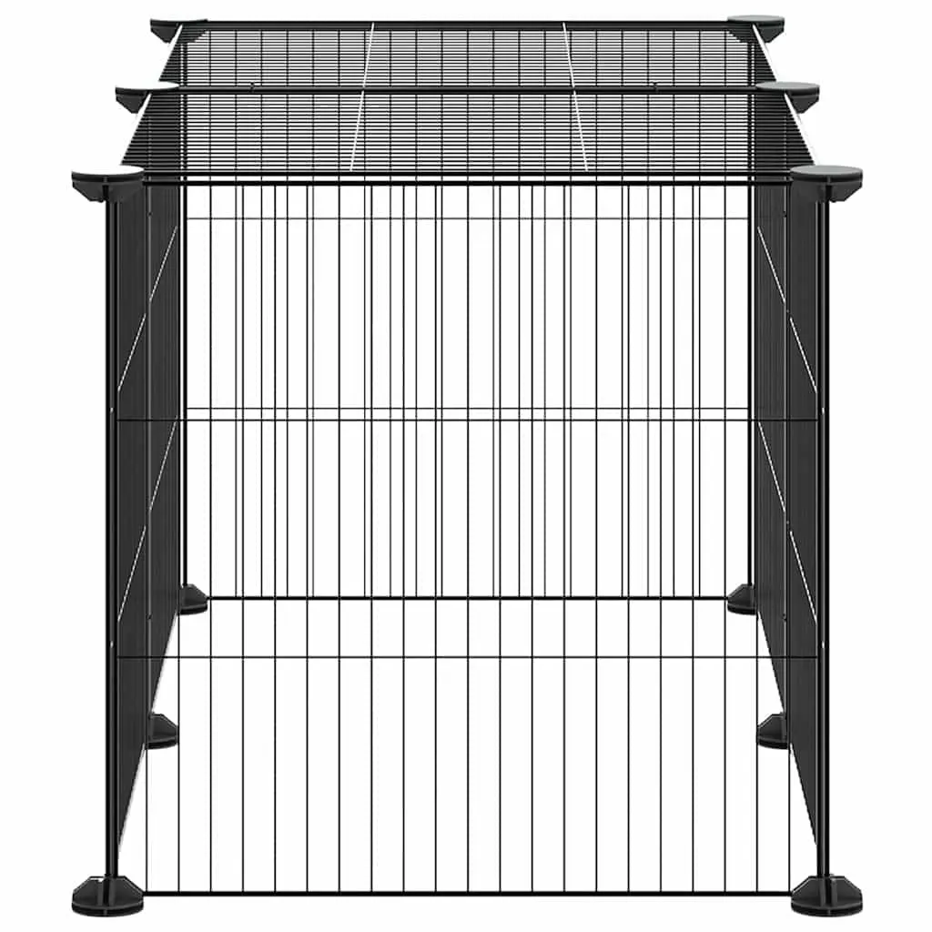 Small Animal Pet Cage Enclosure Black 8 Panel 35x35cm Exercise Playpen