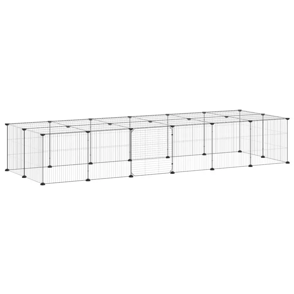 Pet Cage Modular 28-Panel Small Animal Habitat Enclosure Black 35x35cm