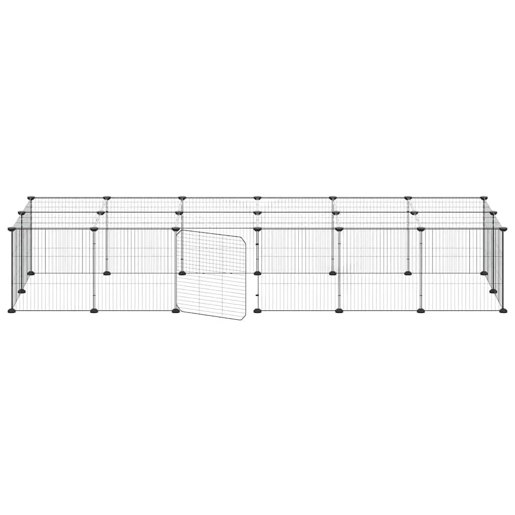 Pet Cage Modular 28-Panel Small Animal Habitat Enclosure Black 35x35cm