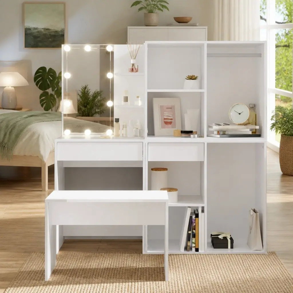 Dressing Table Set with LED Mirror