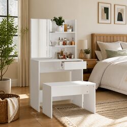 Friendly White Dressing Table Set for Your Beauty Needs