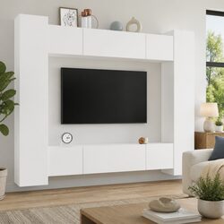 Your Friendly Wall-Mounted 8 Piece TV Cabinet Set