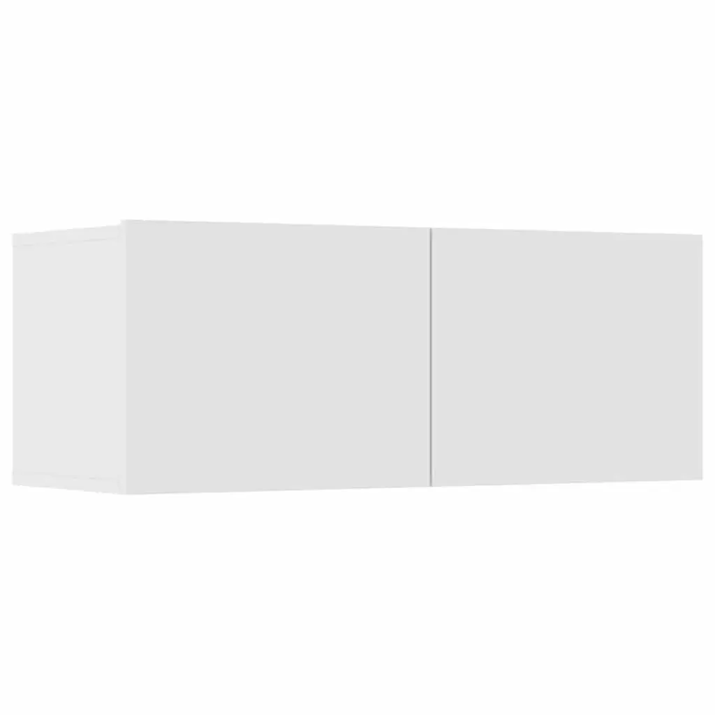 White TV Cabinet Set 6 Piece Wall-Mounted Engineered Wood Storage Unit