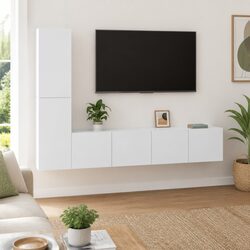 Your Ideal 4 Piece White TV Cabinet Set Awaits