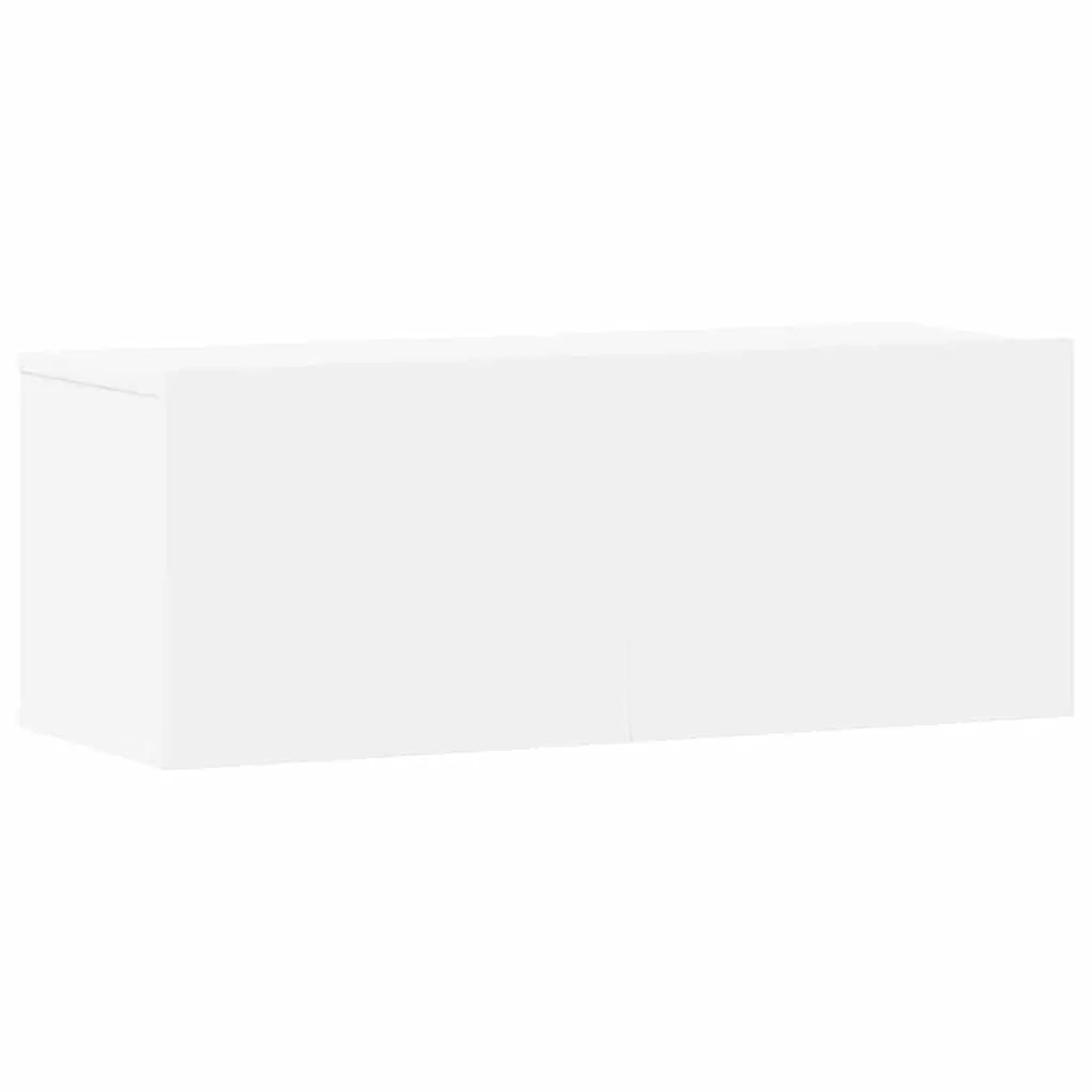 3 Piece White Wall Mounted TV Cabinet Set for Organized Storage in Bedroom and Living Room