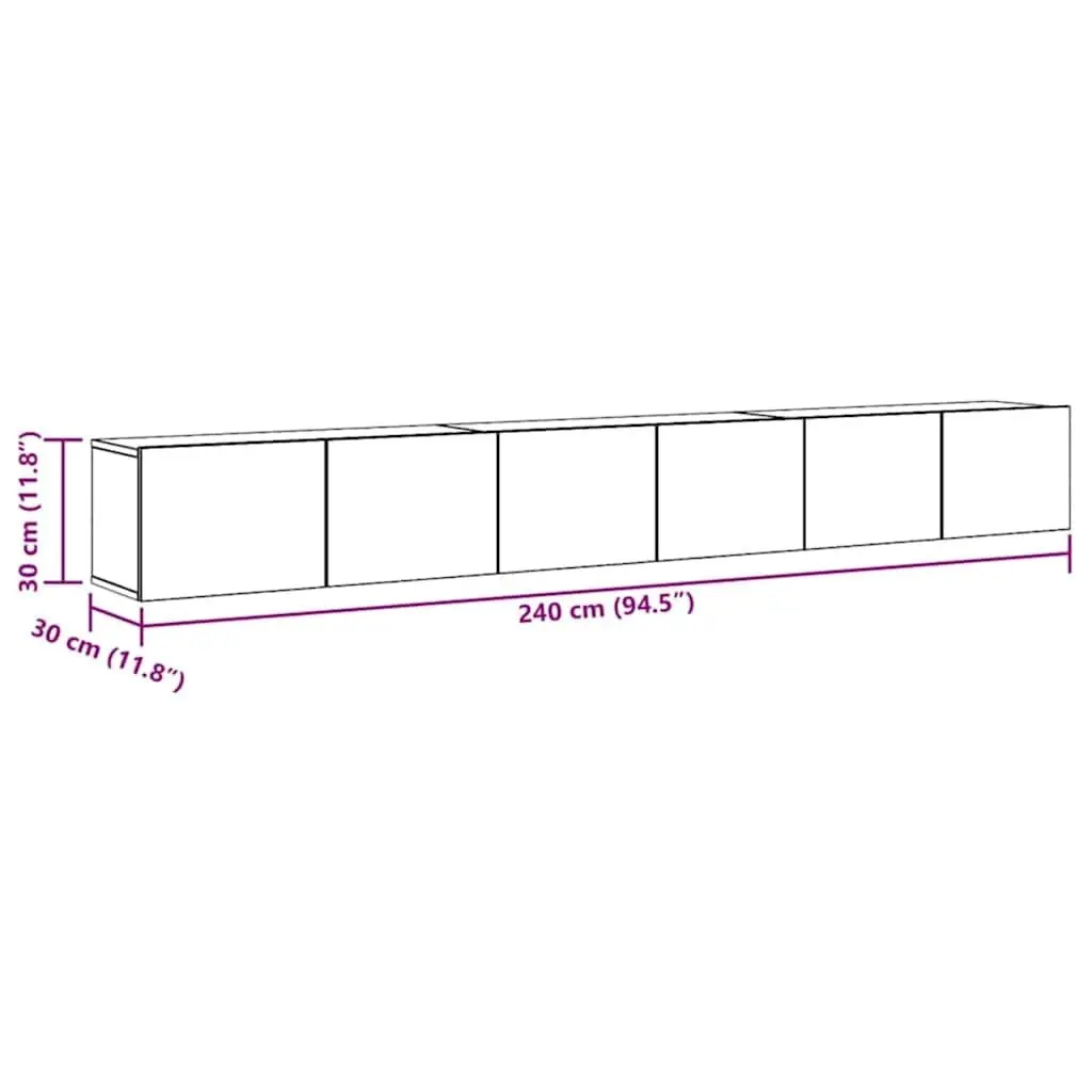 3 Piece White Wall Mounted TV Cabinet Set for Organized Storage in Bedroom and Living Room
