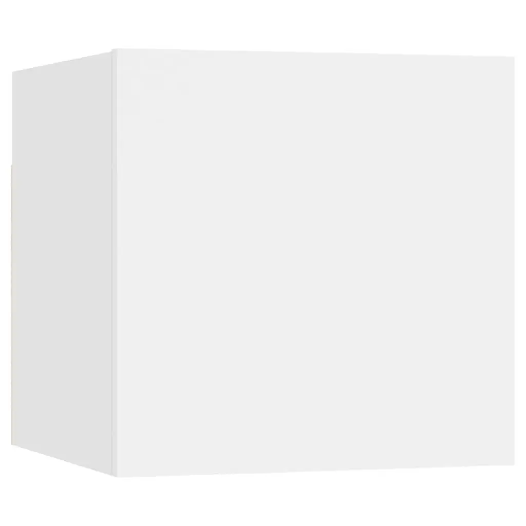 Wall-Mounted TV Cabinet Set White Engineered Wood 8 Piece