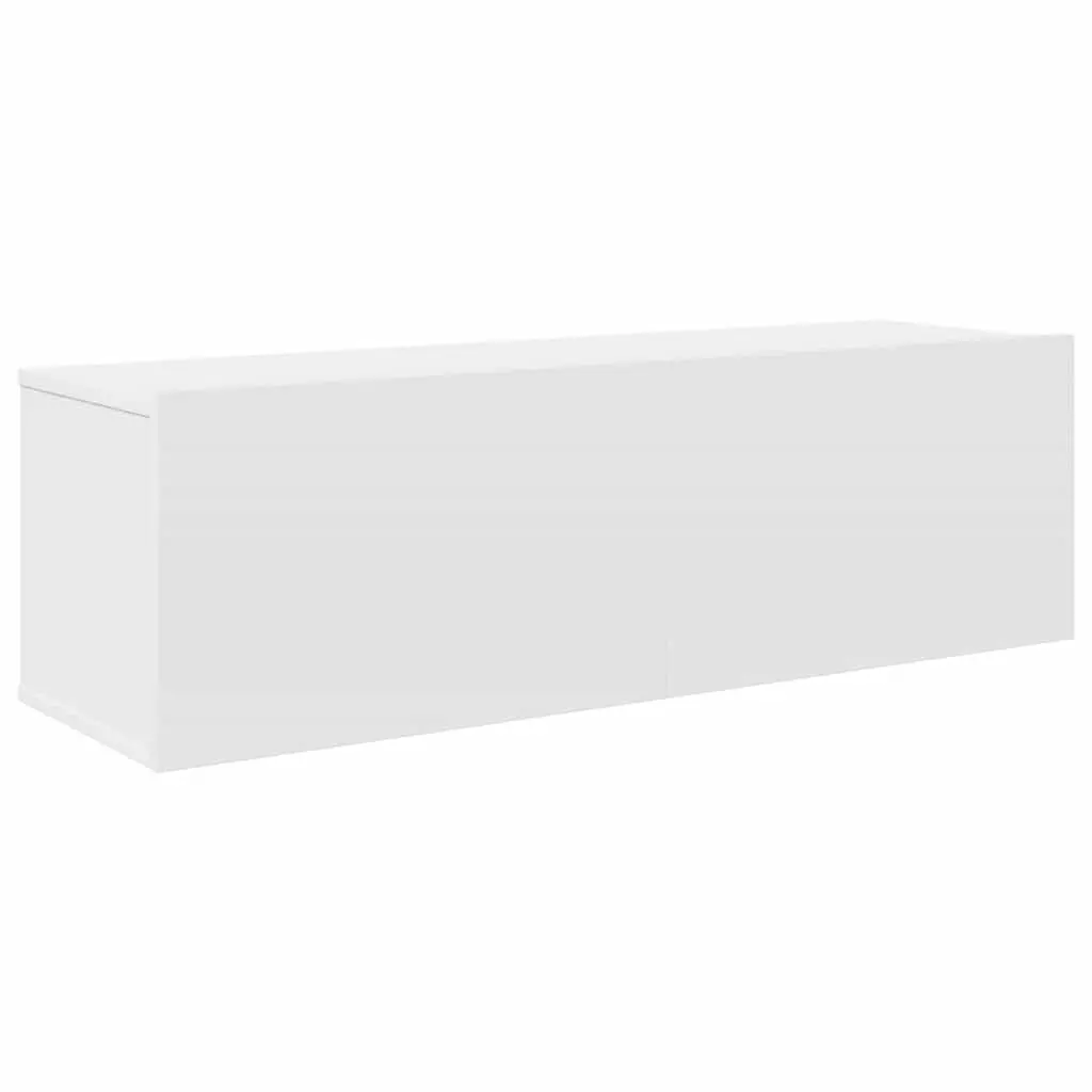 7 Piece TV Cabinet Set White Wall-Mounted Storage Unit Engineered Wood