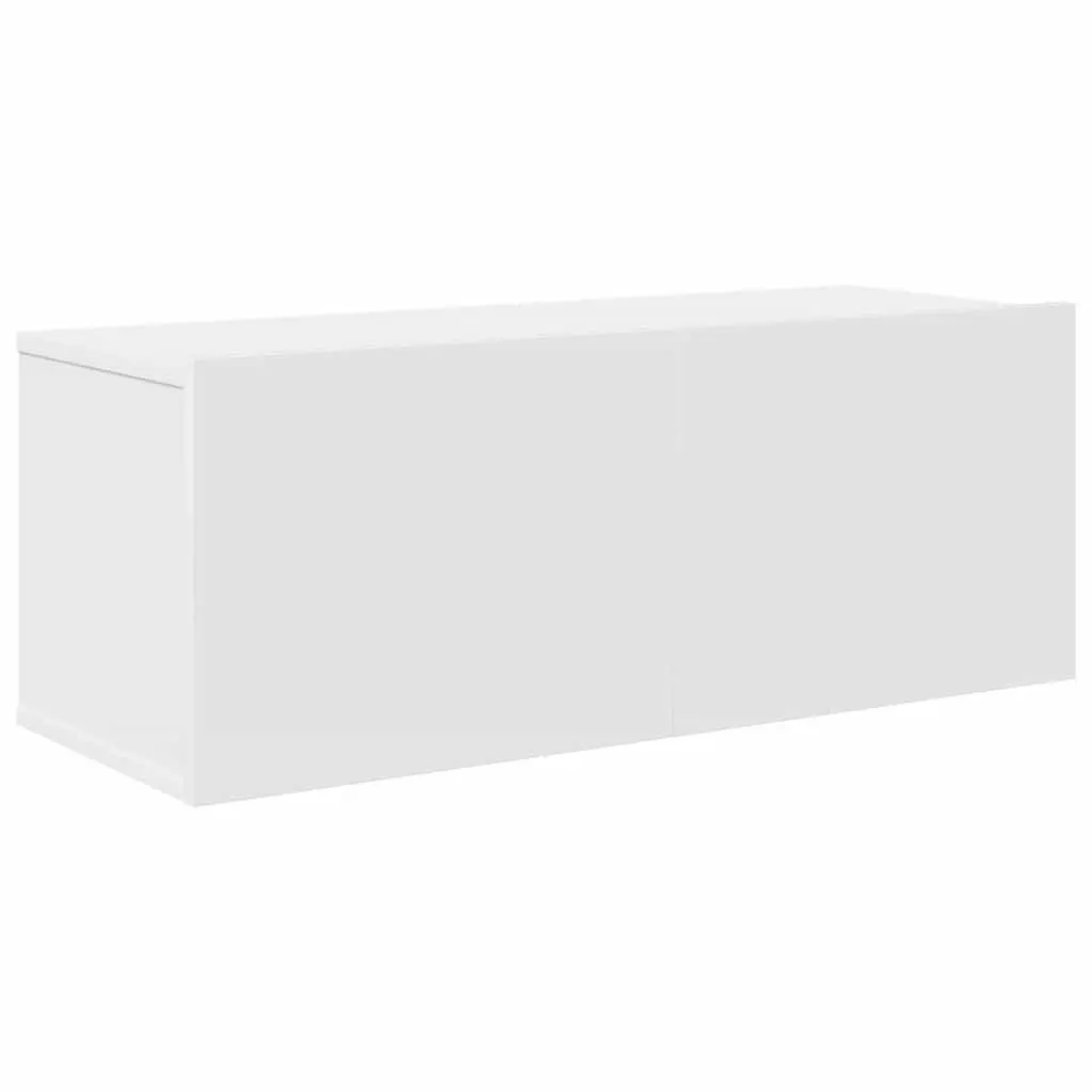 7 Piece TV Cabinet Set White Wall-Mounted Storage Unit Engineered Wood