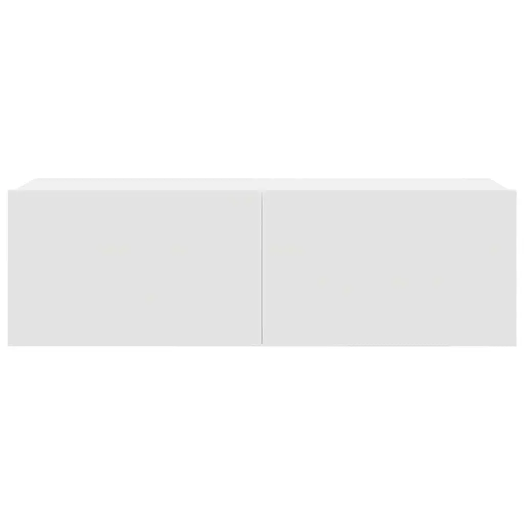 7 Piece TV Cabinet Set White Wall-Mounted Storage Unit Engineered Wood