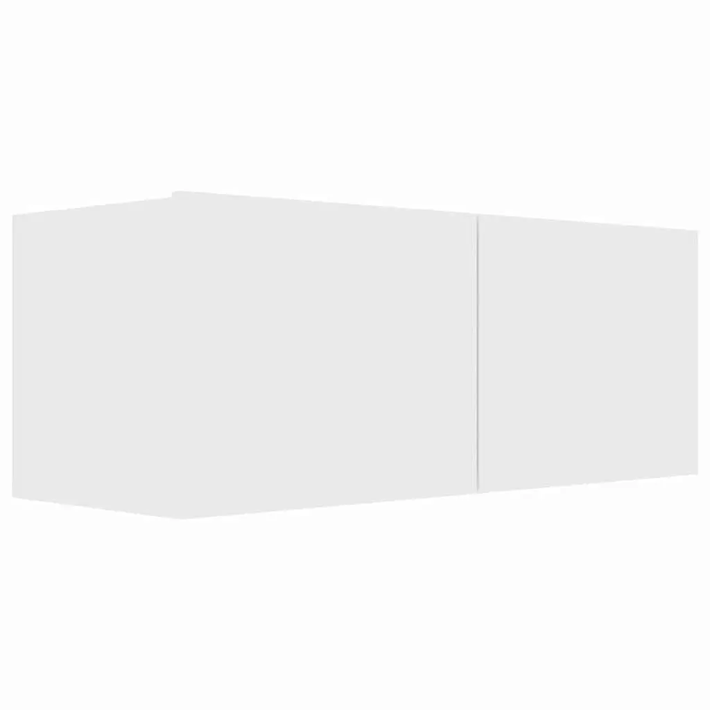 TV Cabinet Set Wall-Mounted White Engineered Wood 4 Piece