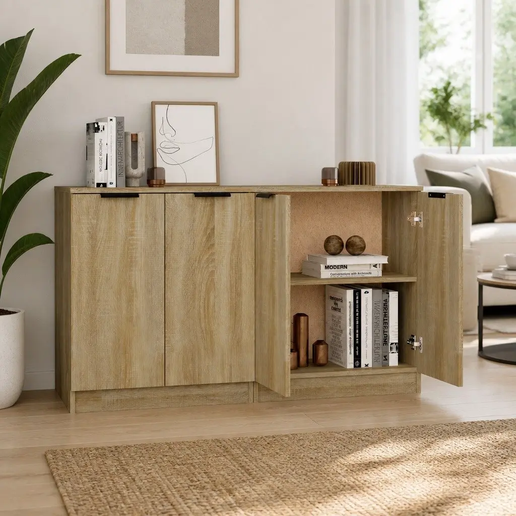 Sideboard Cabinet Engineered Wood Brown 60x30x70cm Storage Furniture Display