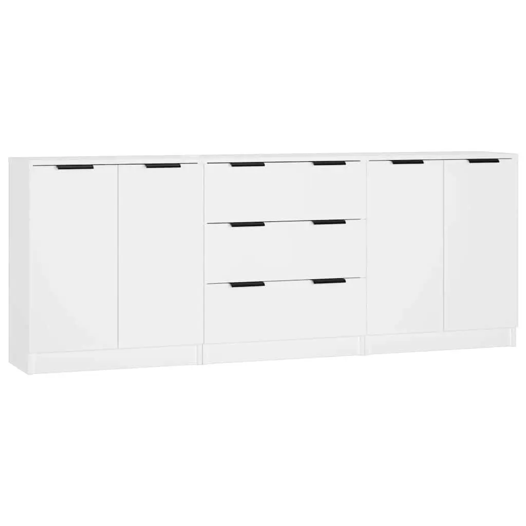 3 Piece Sideboard Buffet Cabinet White Storage Organiser Display Stand