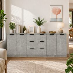 Friendly 3 Piece Grey Sideboards for Your Space