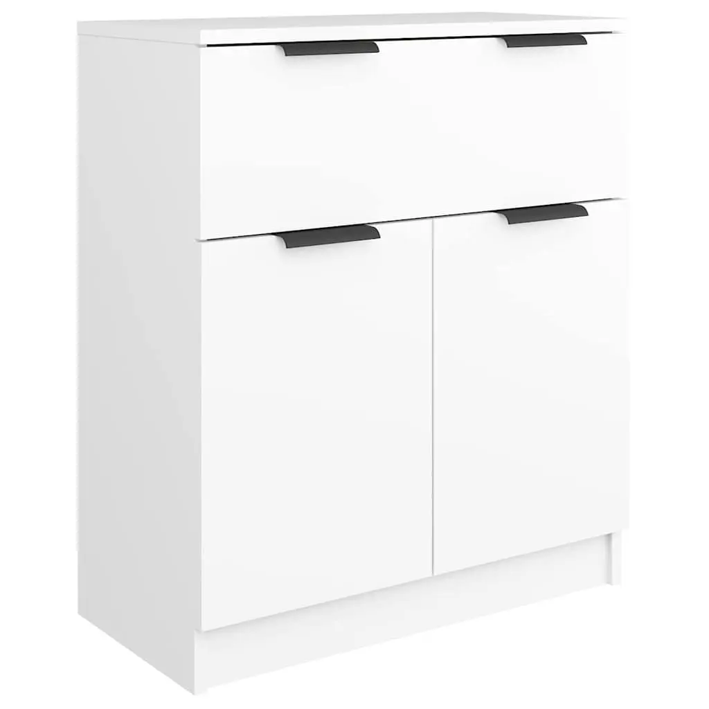 Sideboard Cabinet 3 Piece White Storage Buffet Engineered Wood Living Room