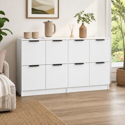 Enhance Your Space with 2 White Sideboards 60x30x70 cm