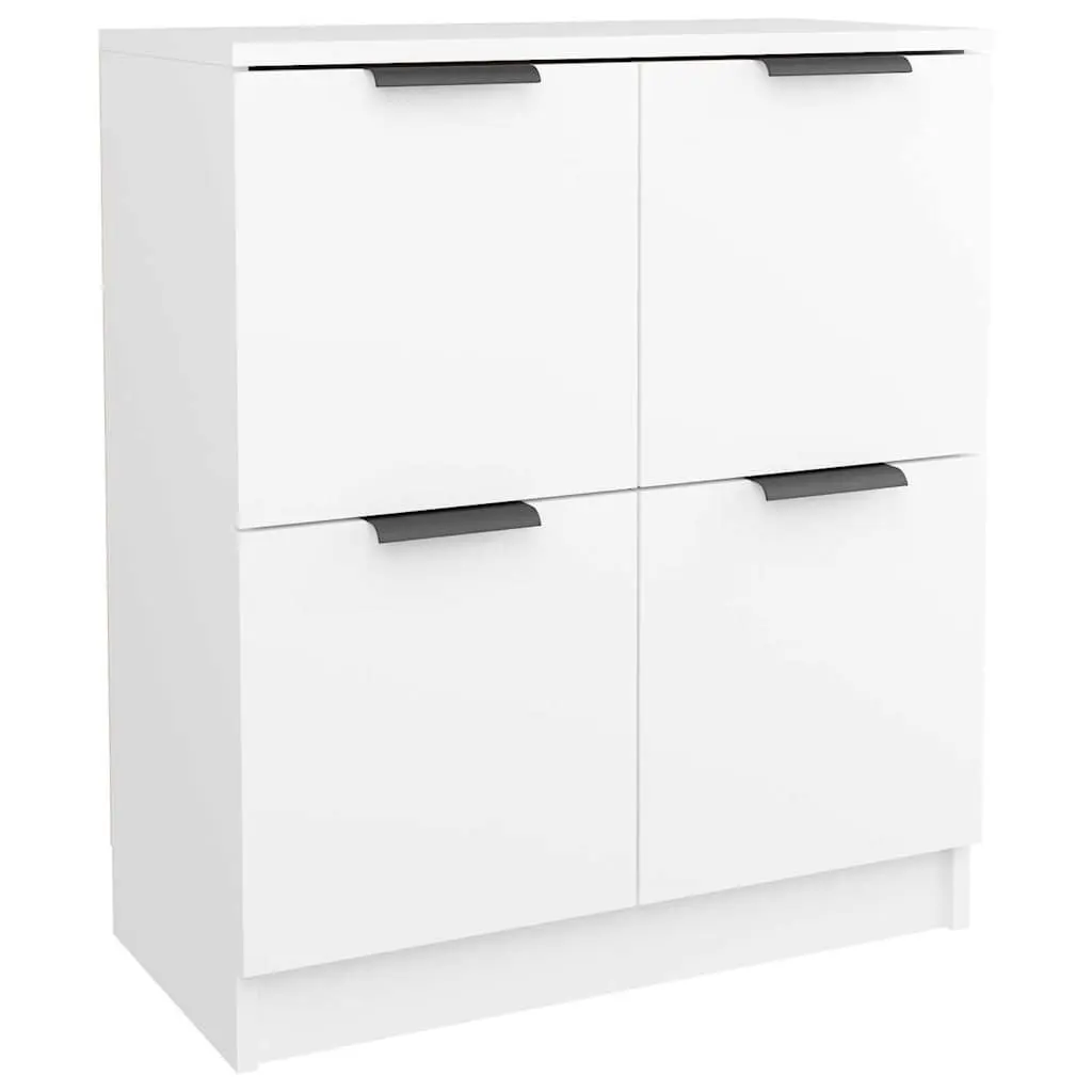 Sideboards White 60x30x70 cm 2 Piece Storage Cabinet Engineered Wood Furniture